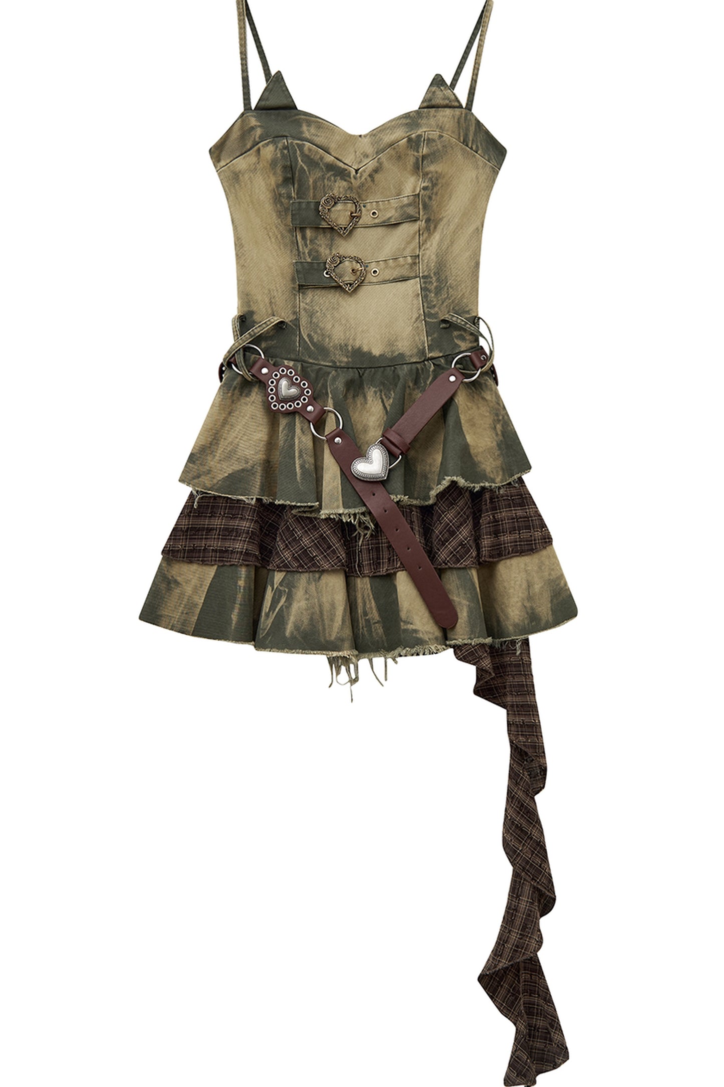 Multi-Layered Ruffled Suspender Dress