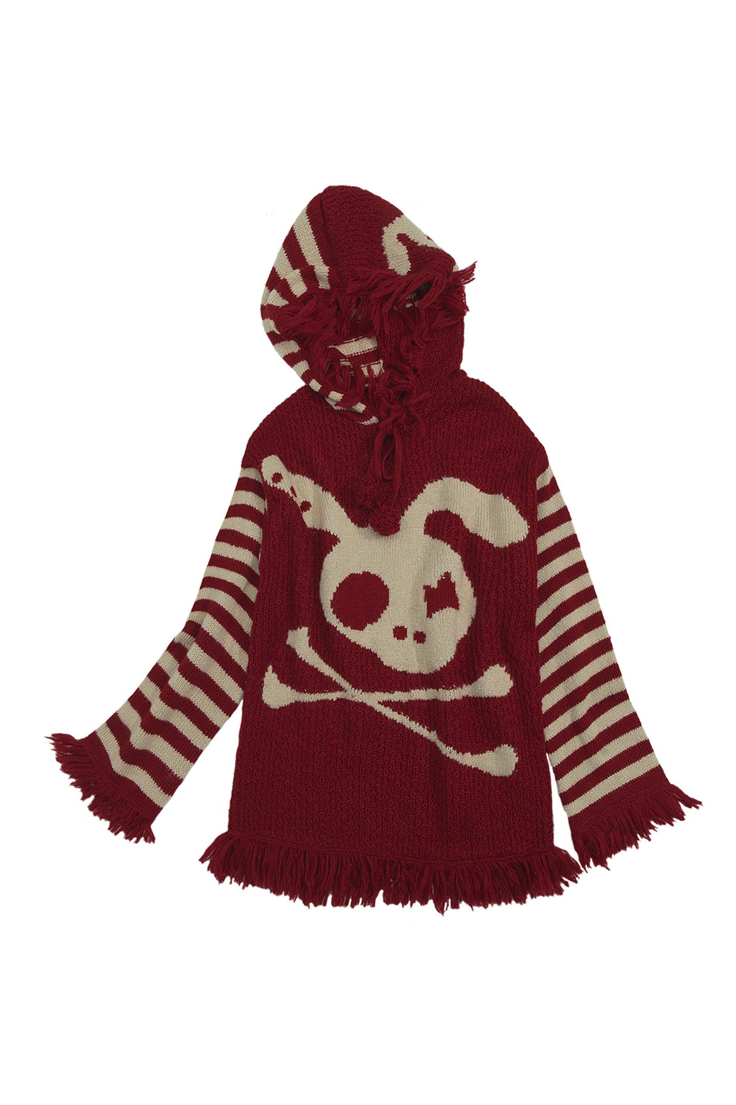 Skull Rabbit Hooded Knit Blouse