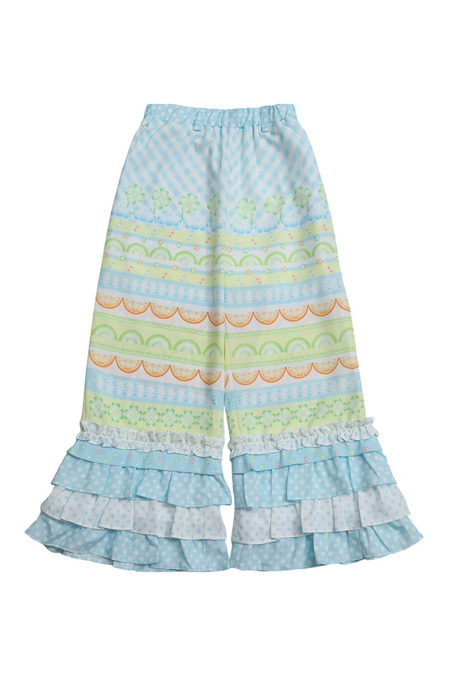 Fruit Plaid Patchwork Cake Pants