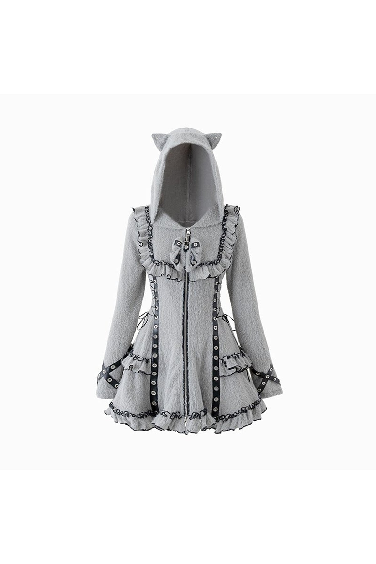 Cat Ear Hooded Plush Dress