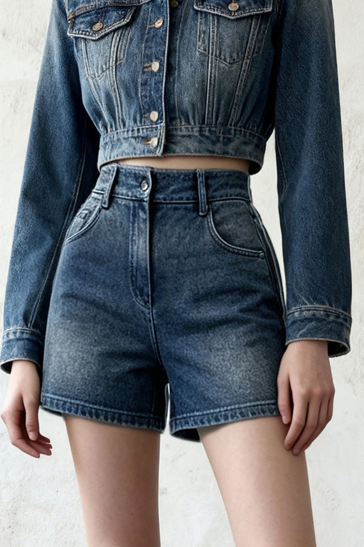 Short Jacket and High-Waisted Shorts Set