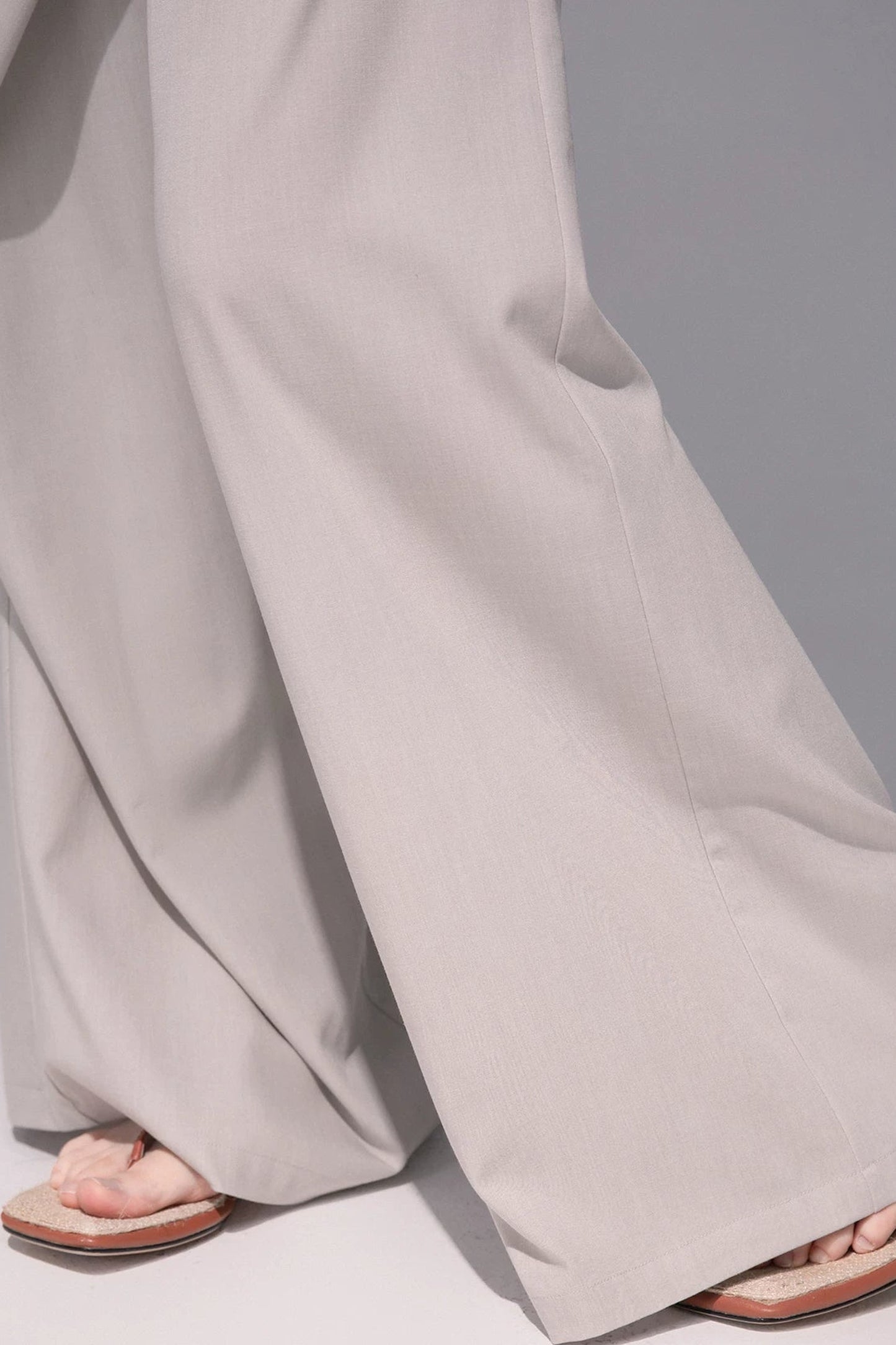 Asymmetrical Knot Wide-Leg Pants