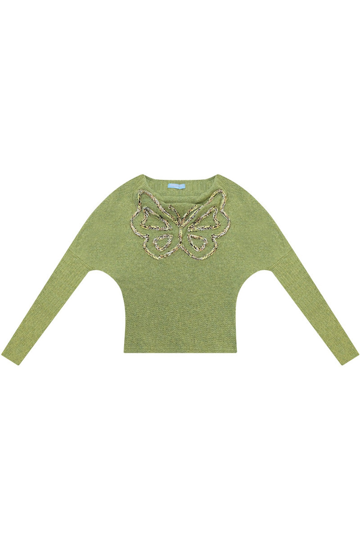 Stricktop mit Schmetterlingsstickerei
