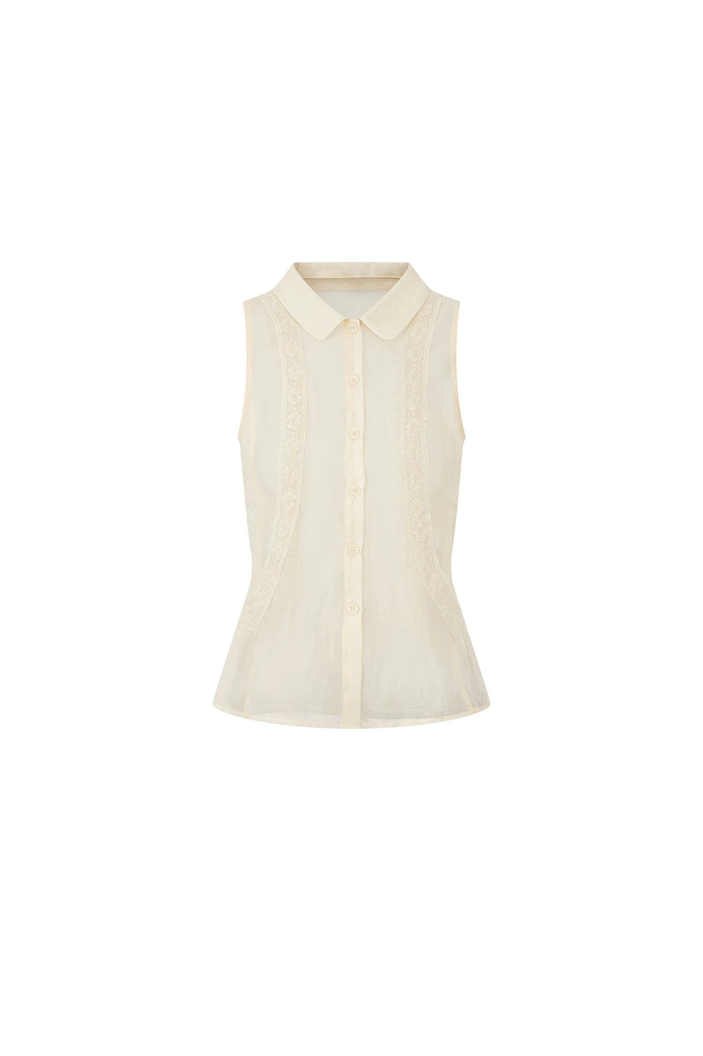 Beige Lace Polo Tencel Camisole