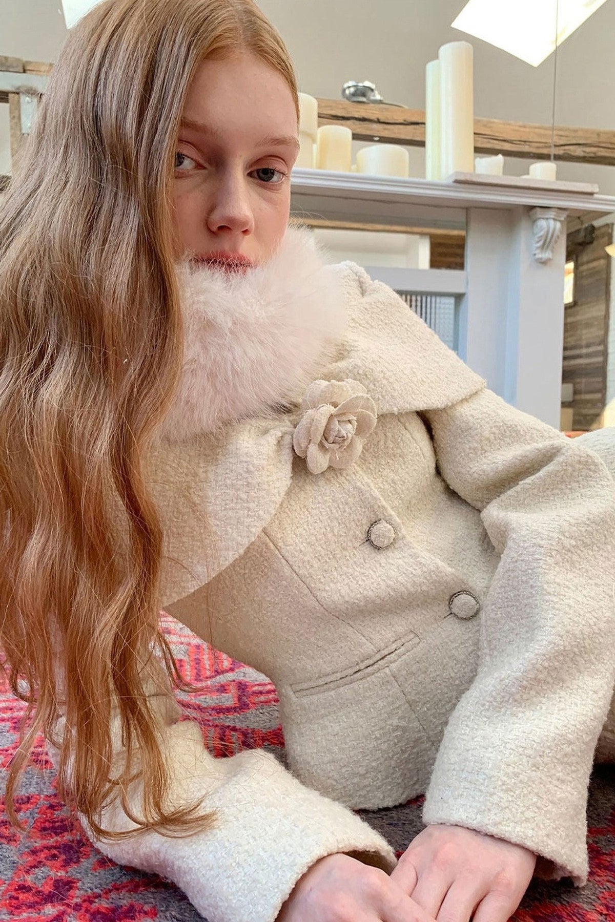 Woven Tweed Jacket and Fishtail Skirt Set-Up