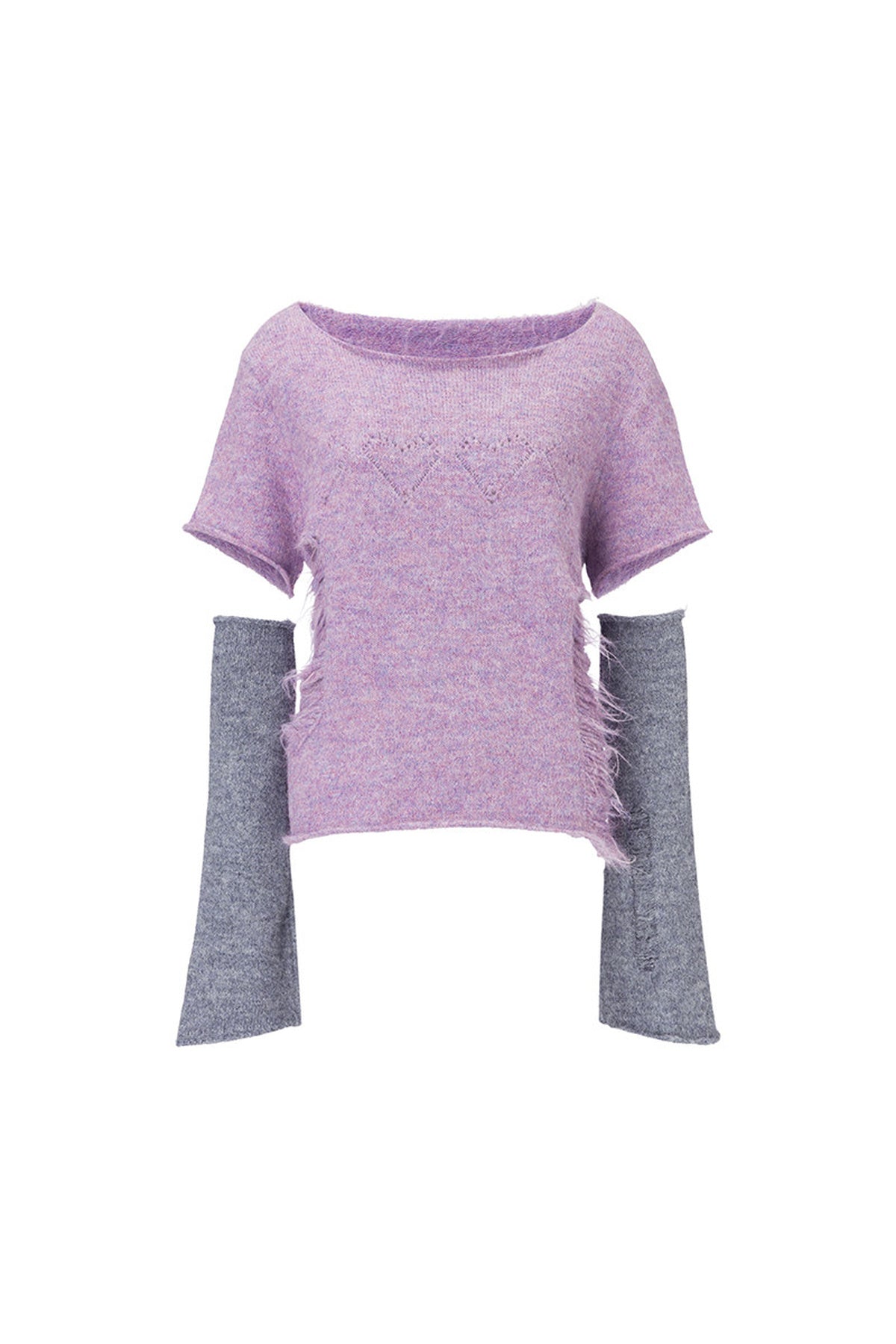 Purple Punk Rock Distressed Knit Sweater