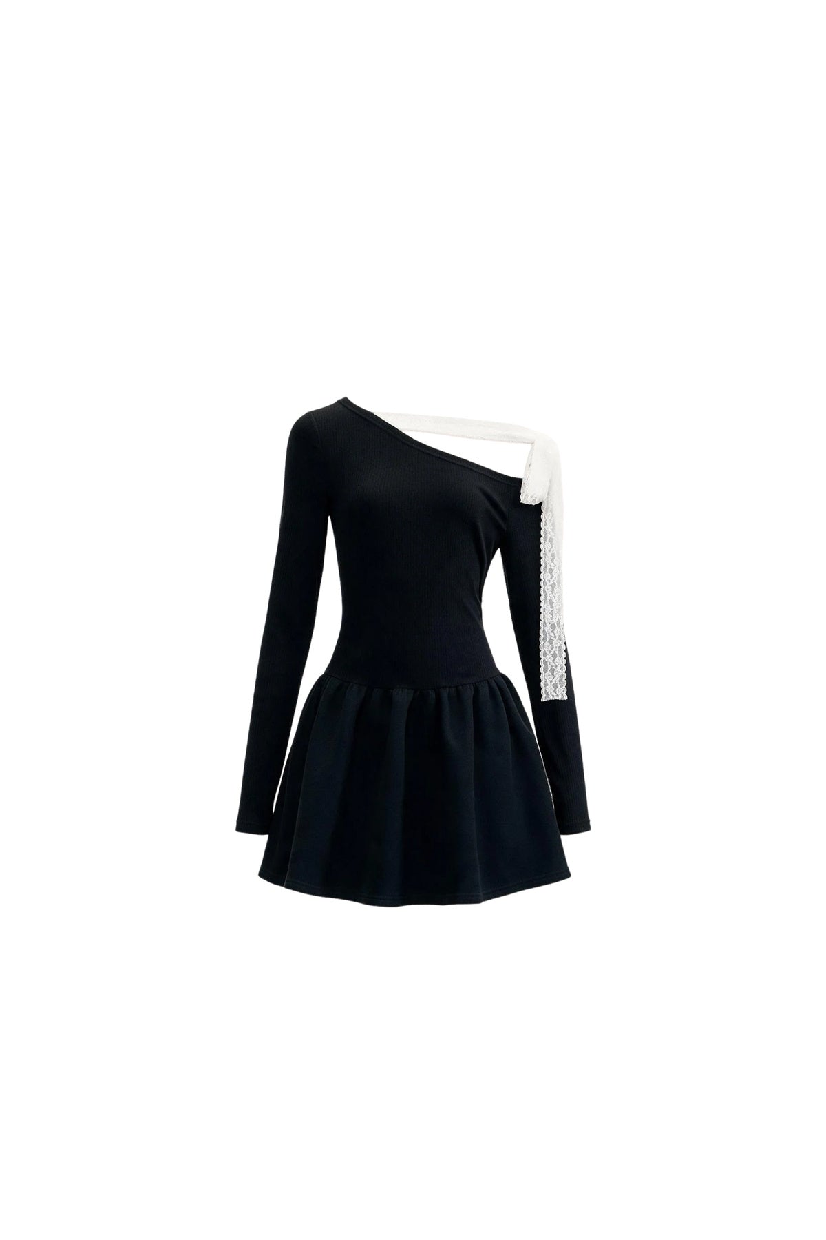 One-Shoulder Contrast Strap Dress
