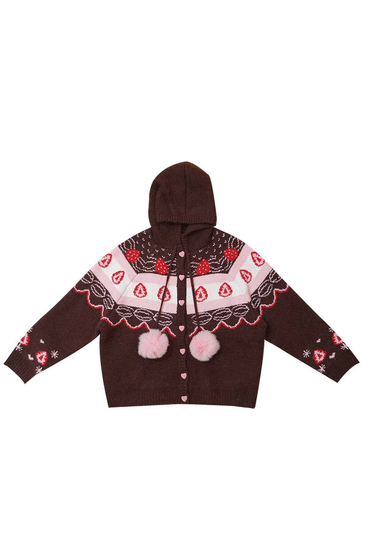 Strawberry Chocolate Fair Isle Cardigan