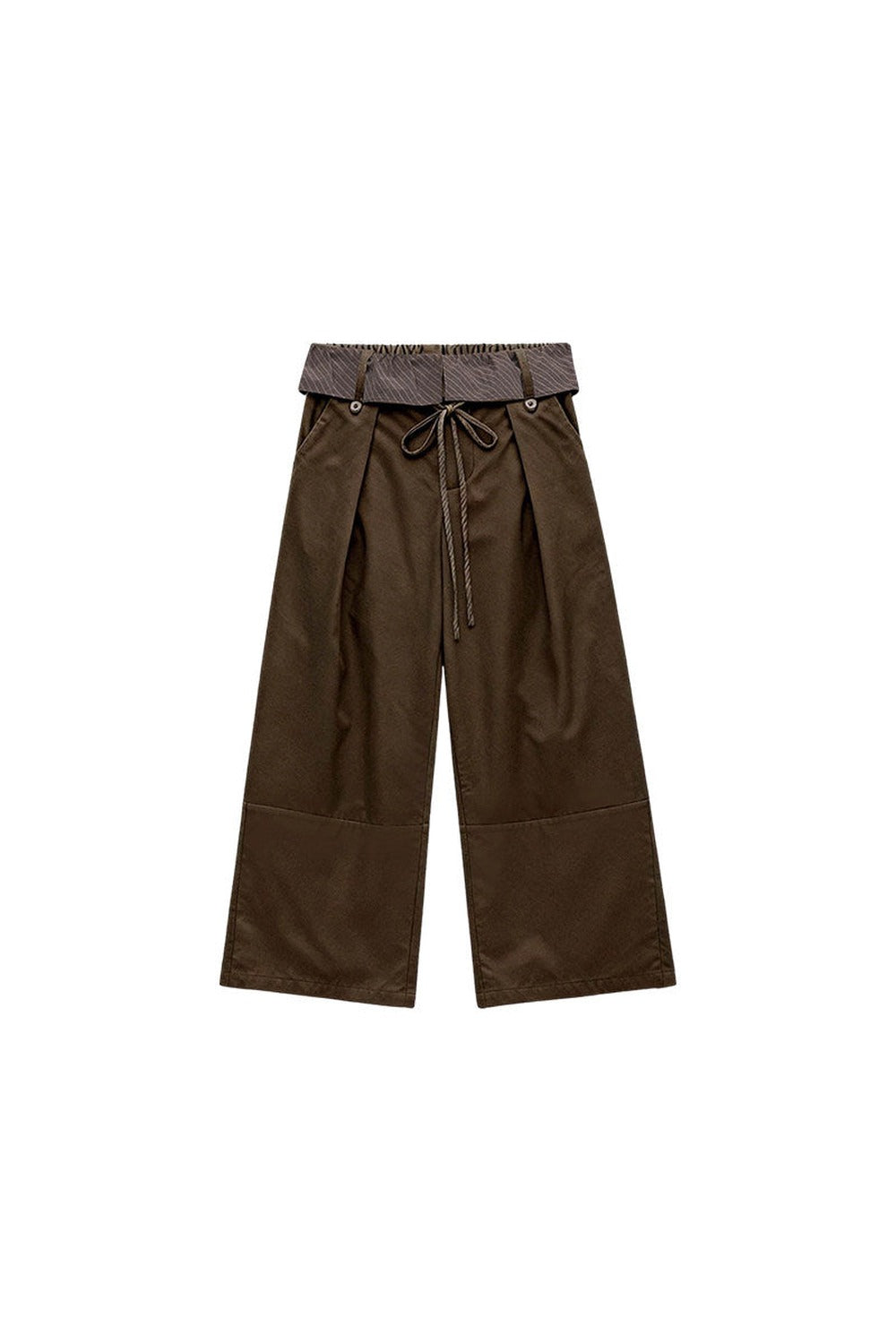 Striped Patchwork Straight-Leg Pants