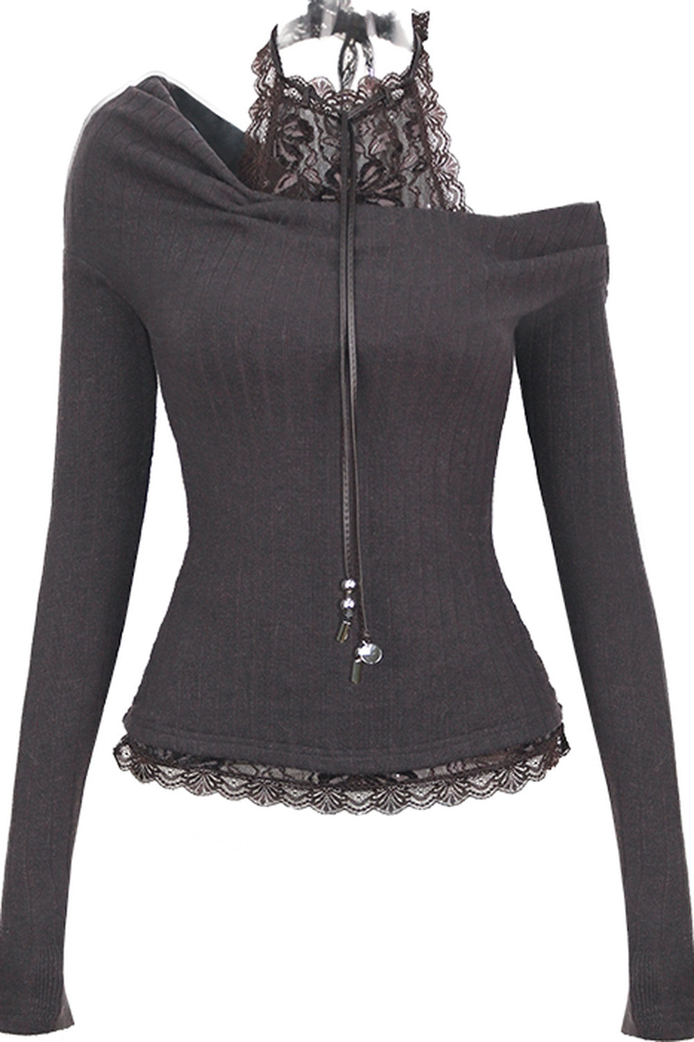 Lace Knit Layered-Look Inner Top