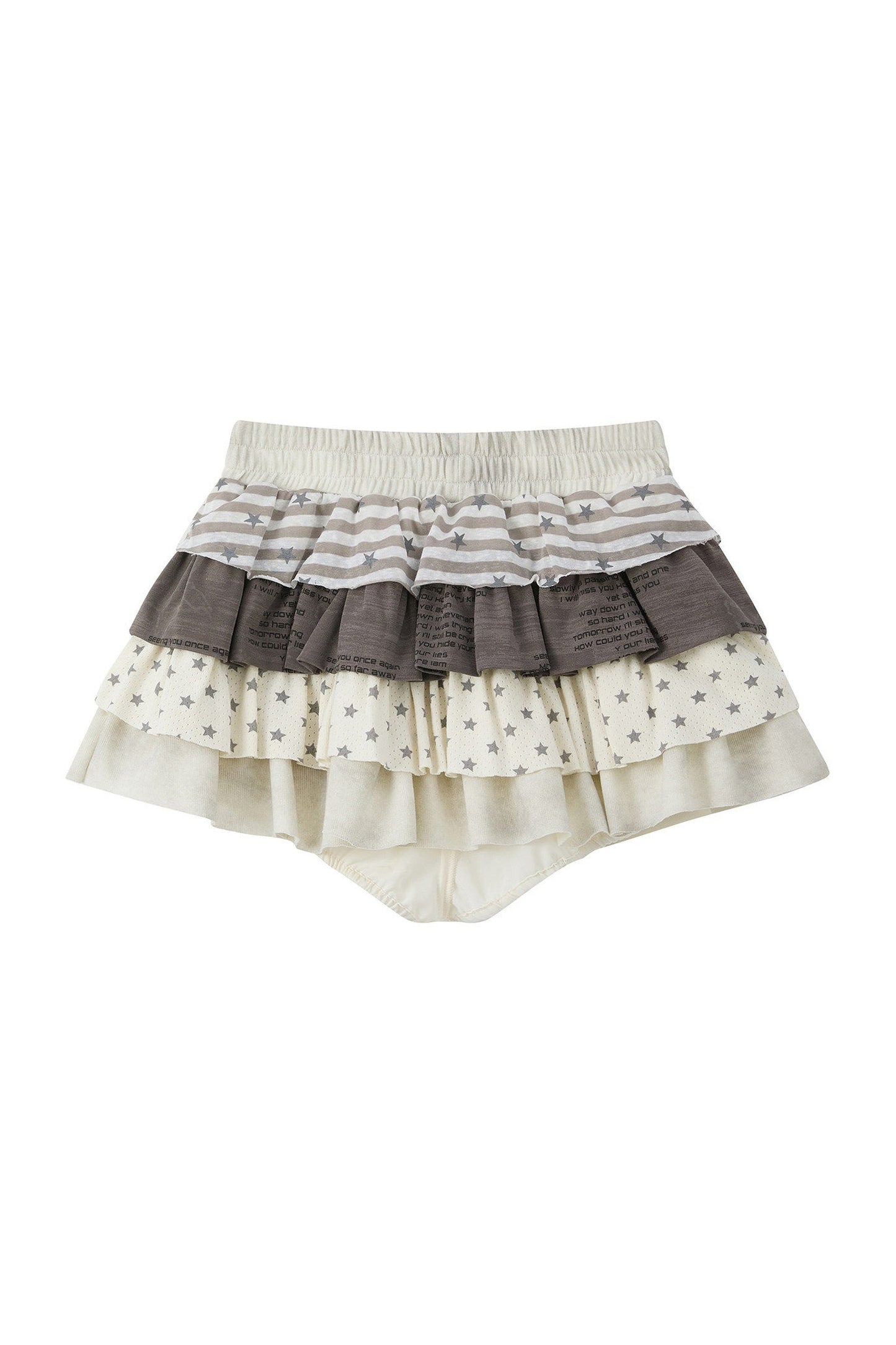 Jupe trapèze en dentelle patchwork à étoiles