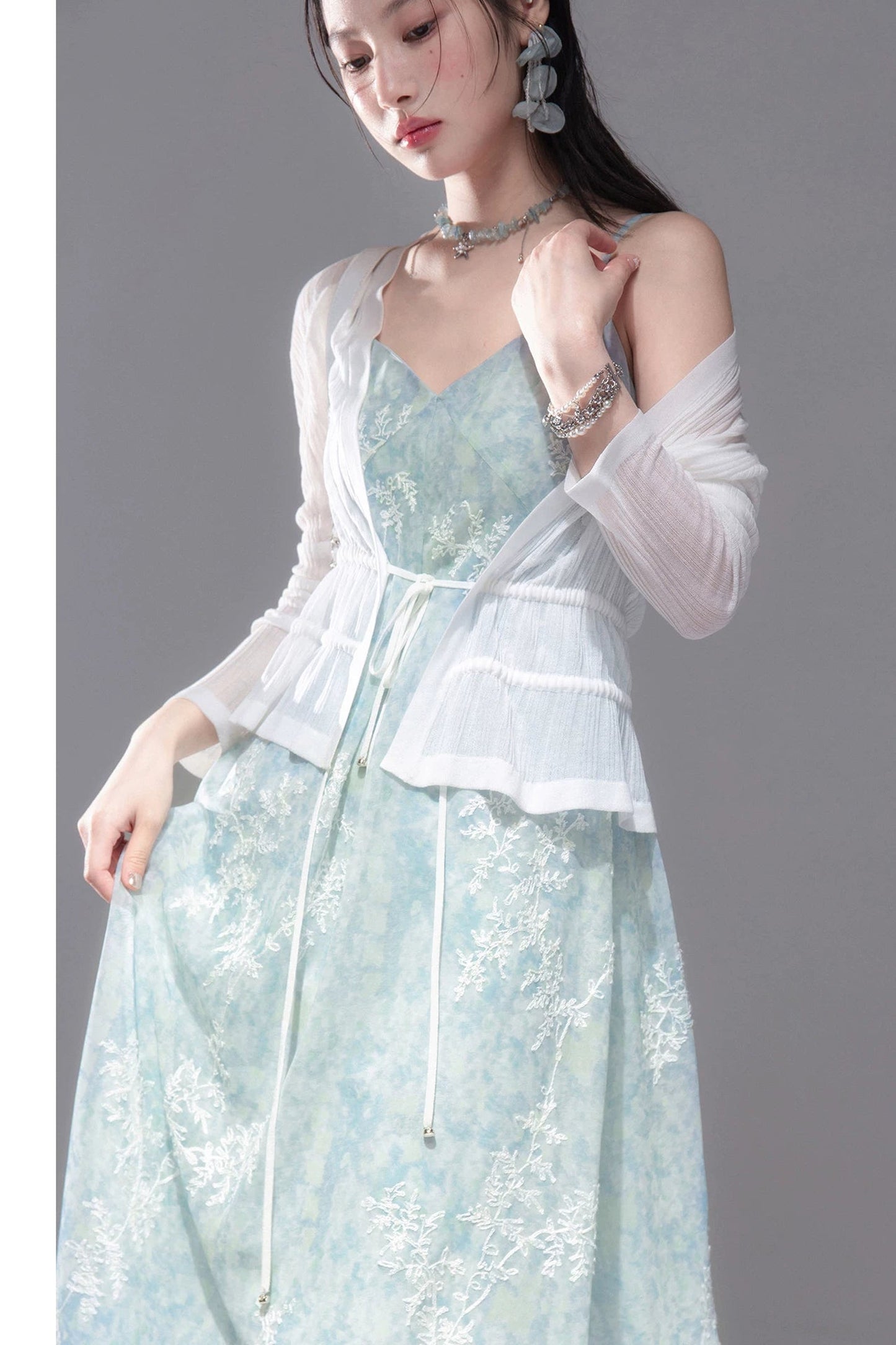 Slim Waist Jacquard Knit Cardigan