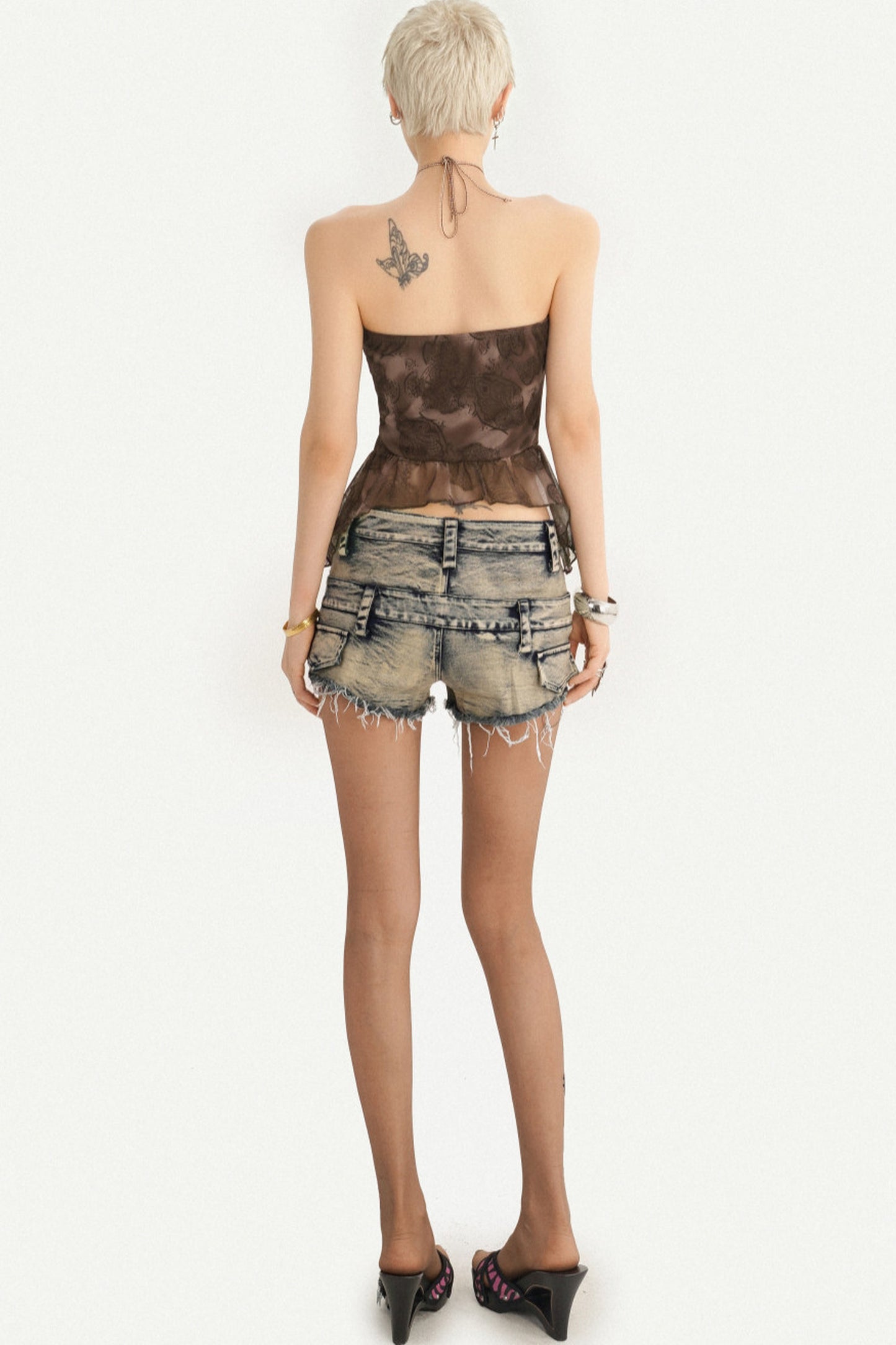 Ribbon Halter Neck Tube Top