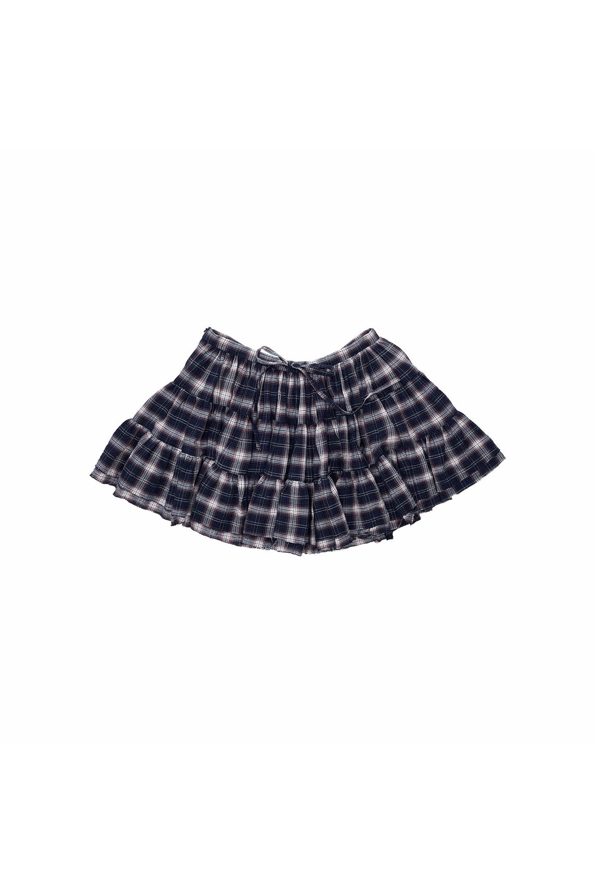 Plaid Shirt and Tiered Skirt Set-Up
