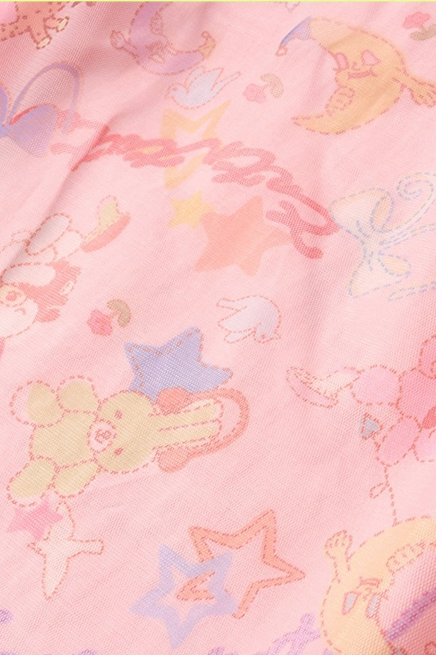 Robe en résille à bretelle asymétrique avec imprimé lapin rose