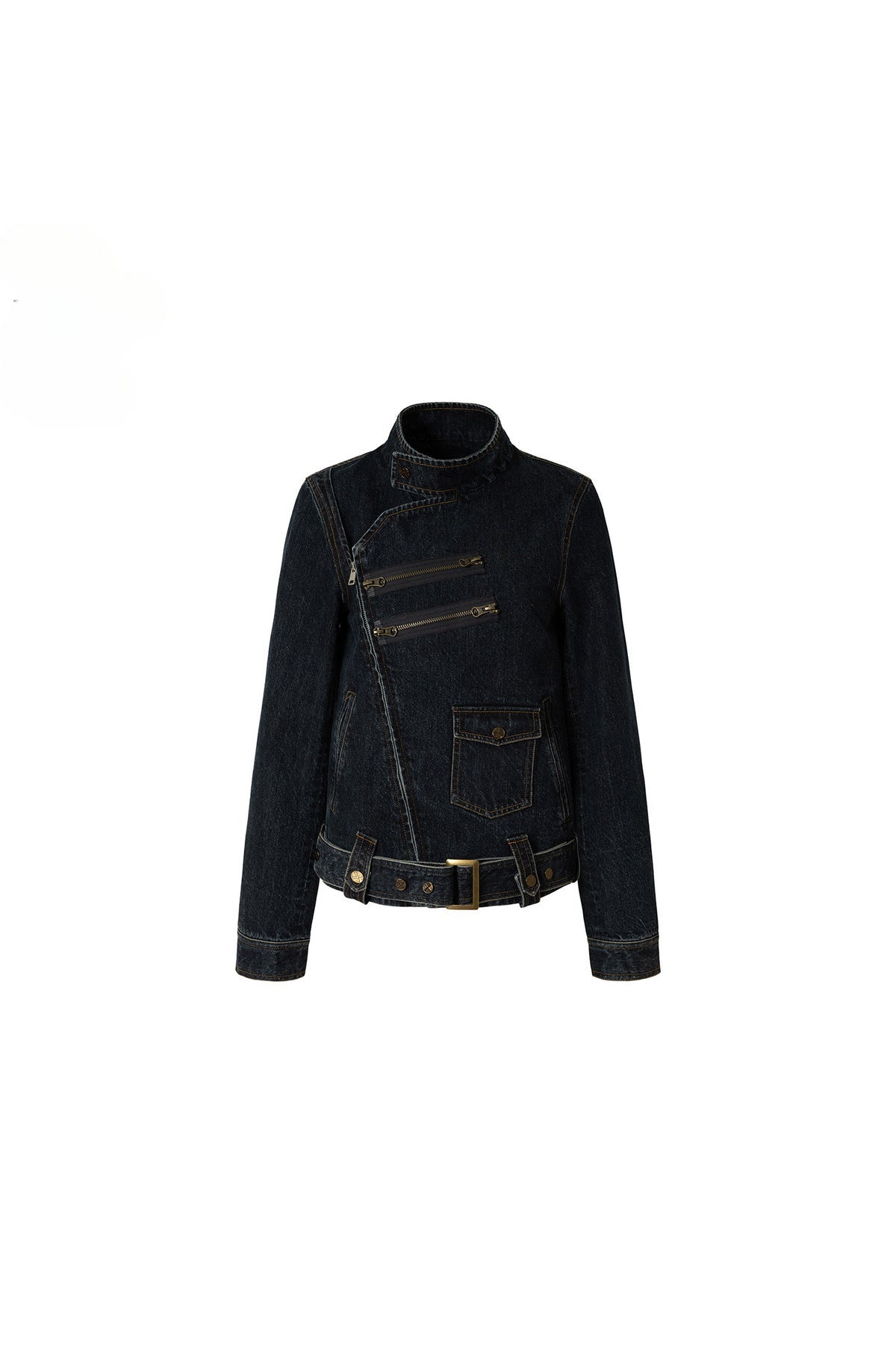 Distressed Chain Denim Jacket