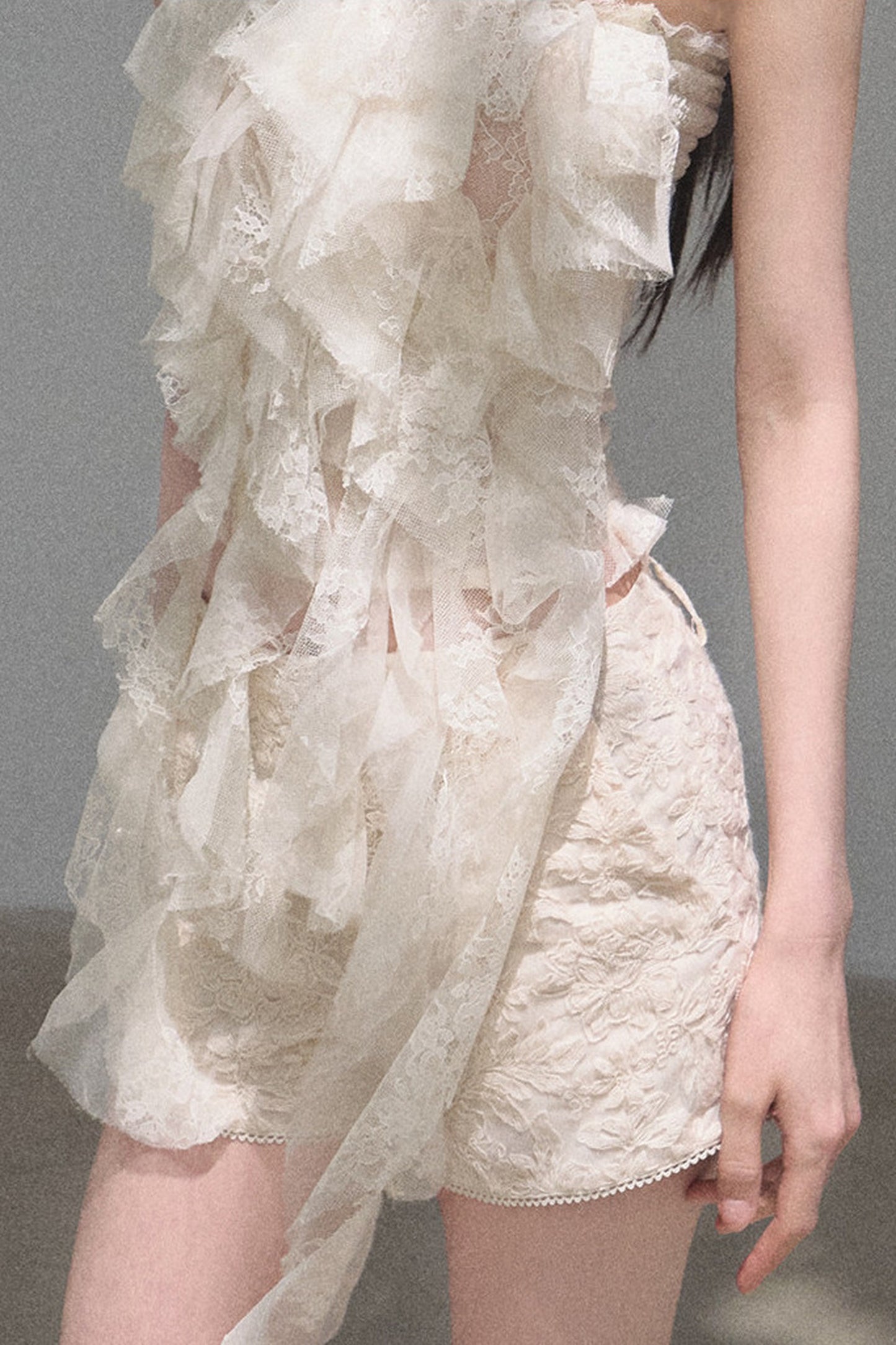Ruffle Lace Tube Top