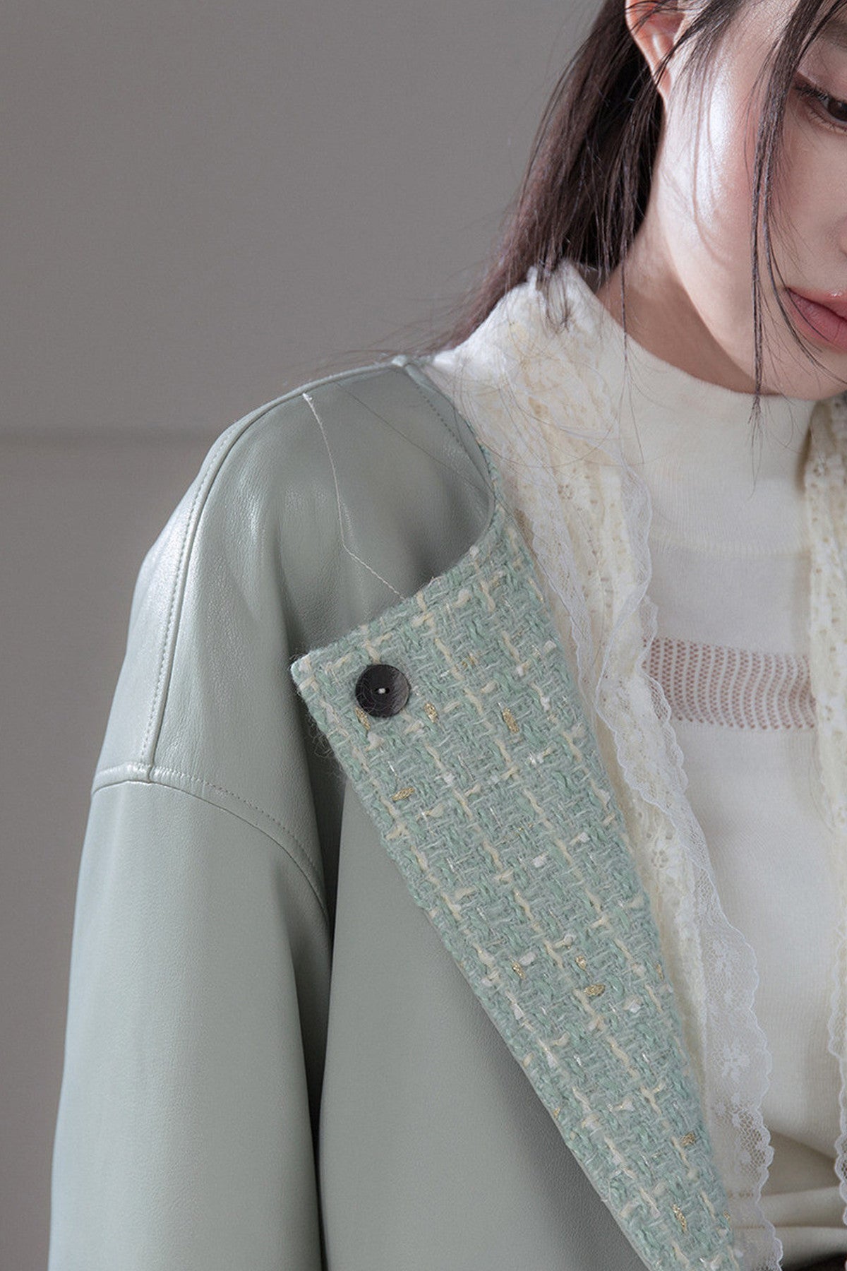Reversible Wool Glitter Tweed Jacket