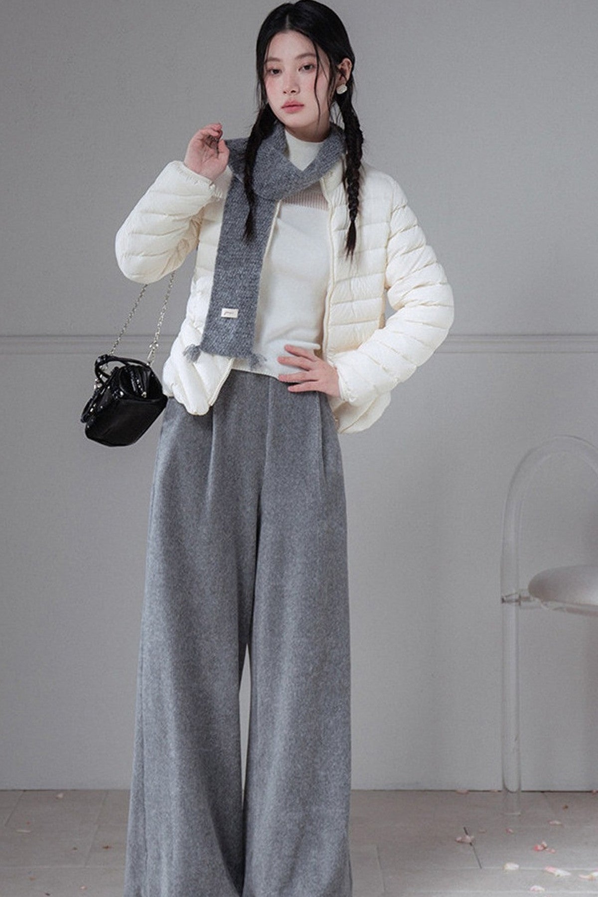 White Mercerized Wool Sweater