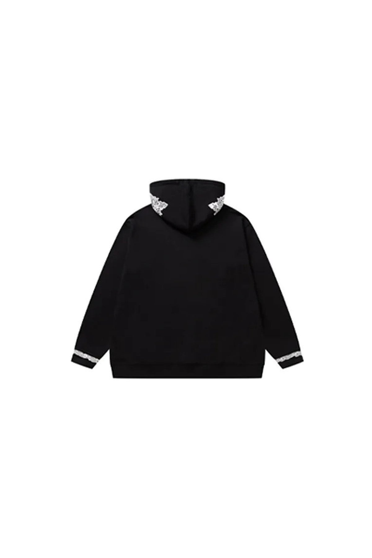 Gothic Lace Trim Cross Bow Sweatshirt