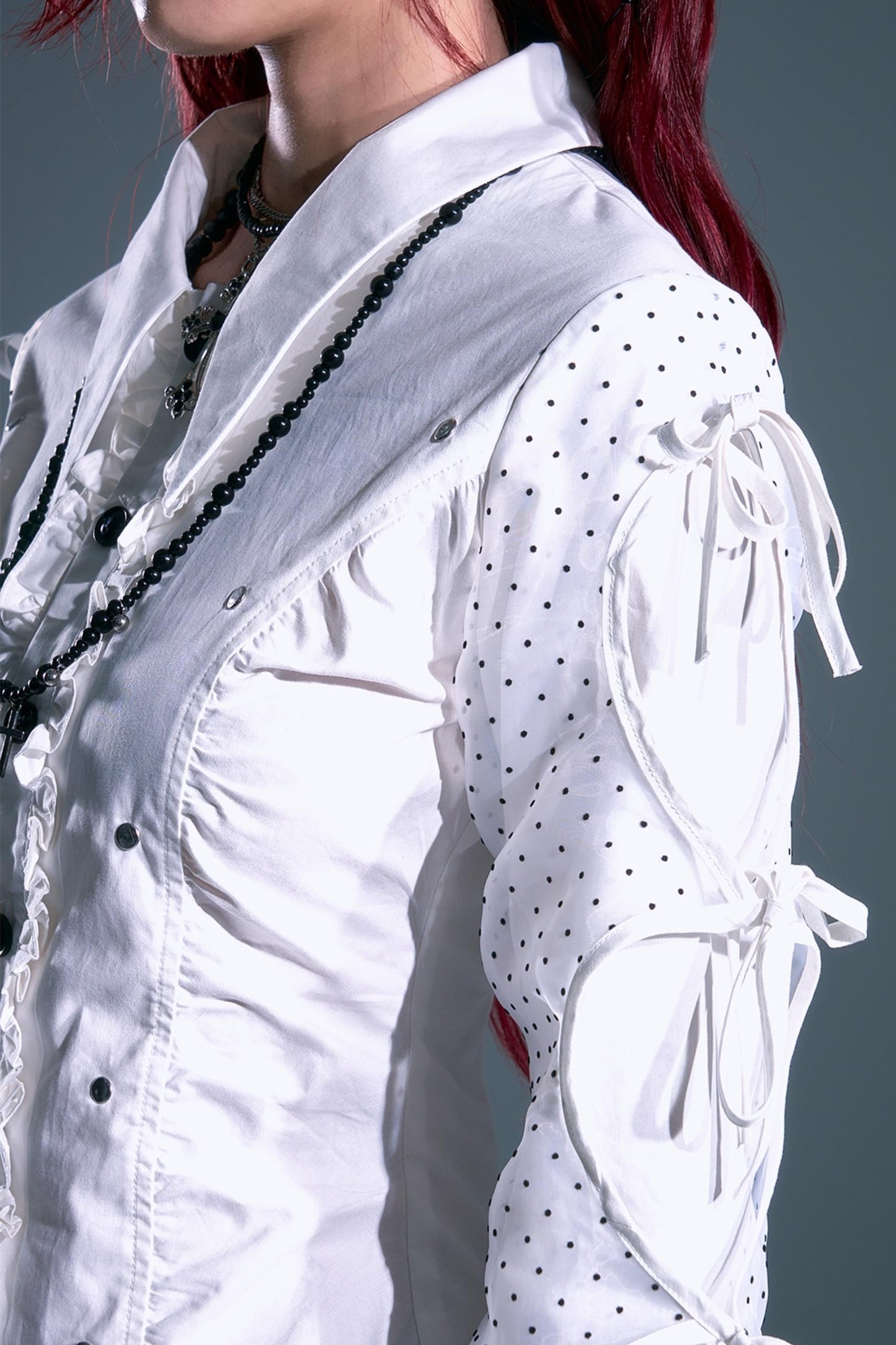 Retro Polka Dot Long Sleeve Shirt