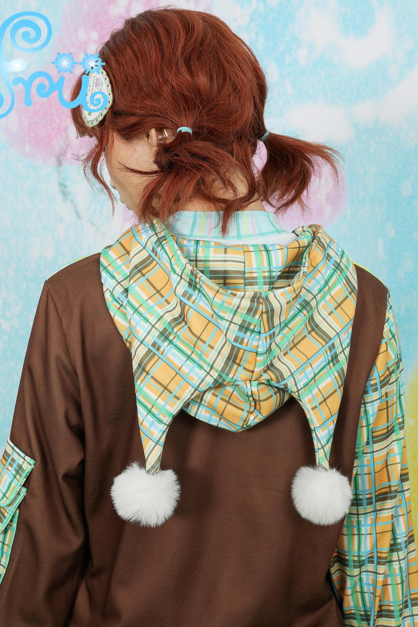 농장 프린트 후드 루즈 재킷