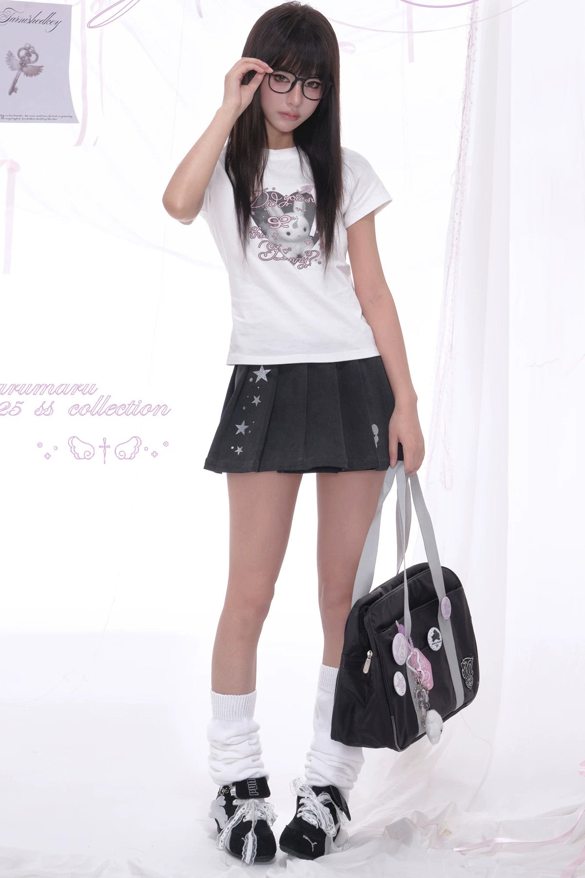 Maru Rabbit Print Short T-Shirt