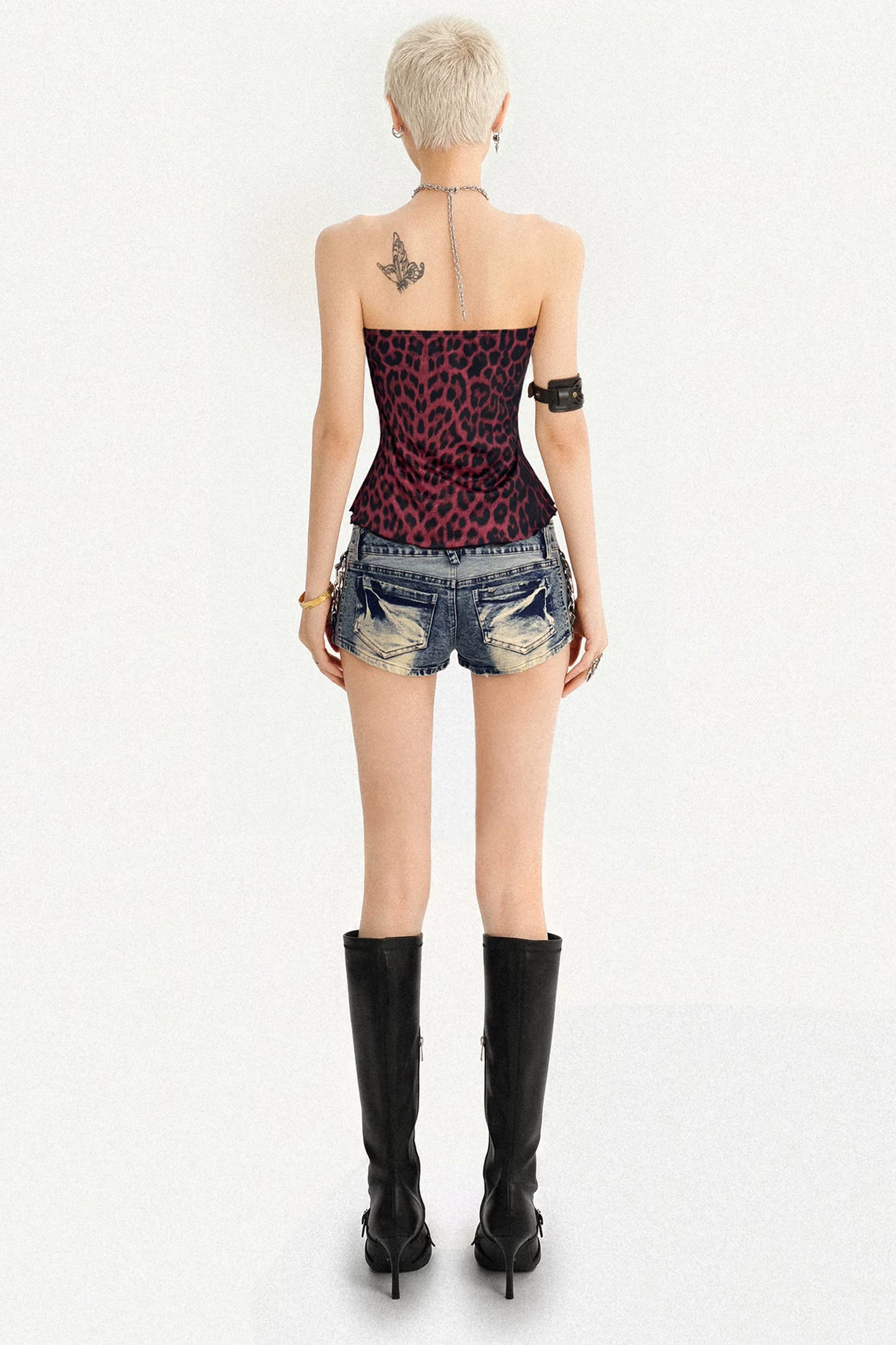 Leopard Print Lace Tube Top