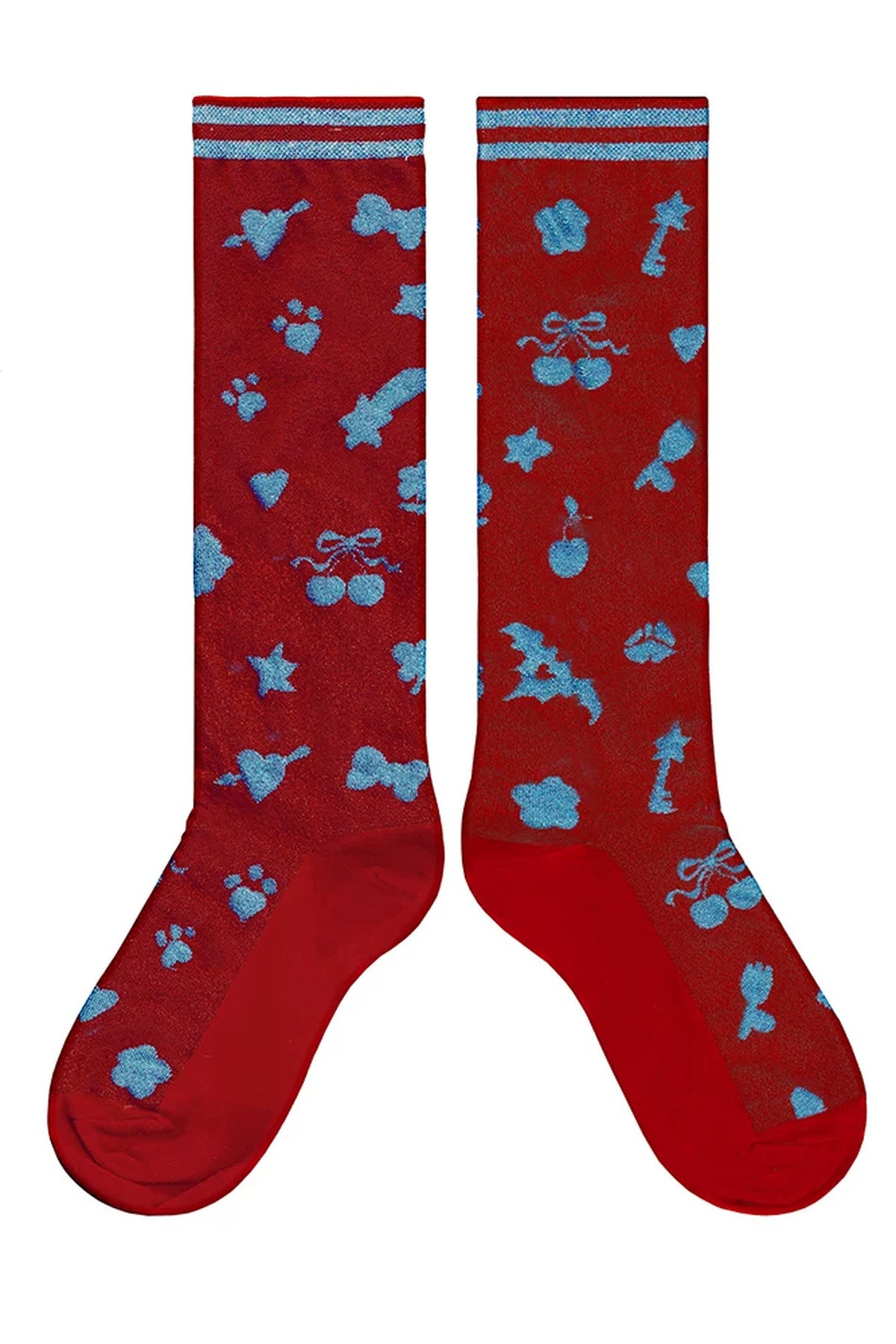 Red Heart Key Mid-Calf Socks