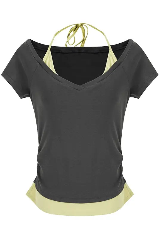 Dark Grey V-Neck Tee