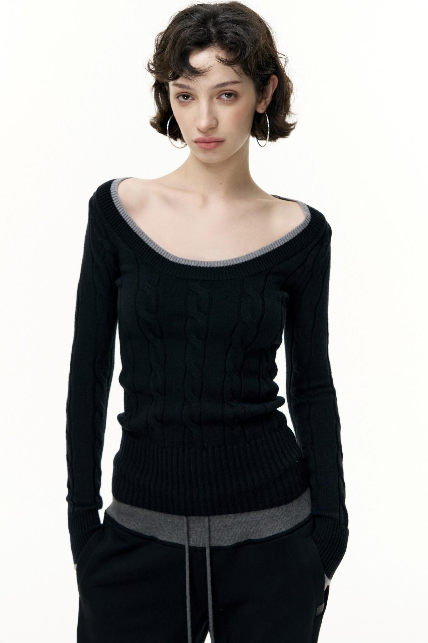 Crew Neck Tencel Wool Knit Sweater