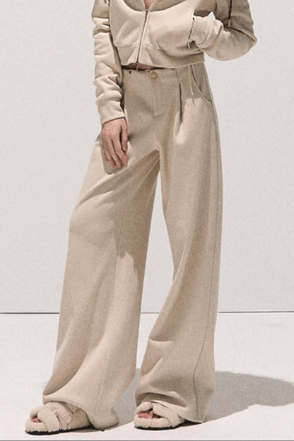 High-Waisted Wool Trousers