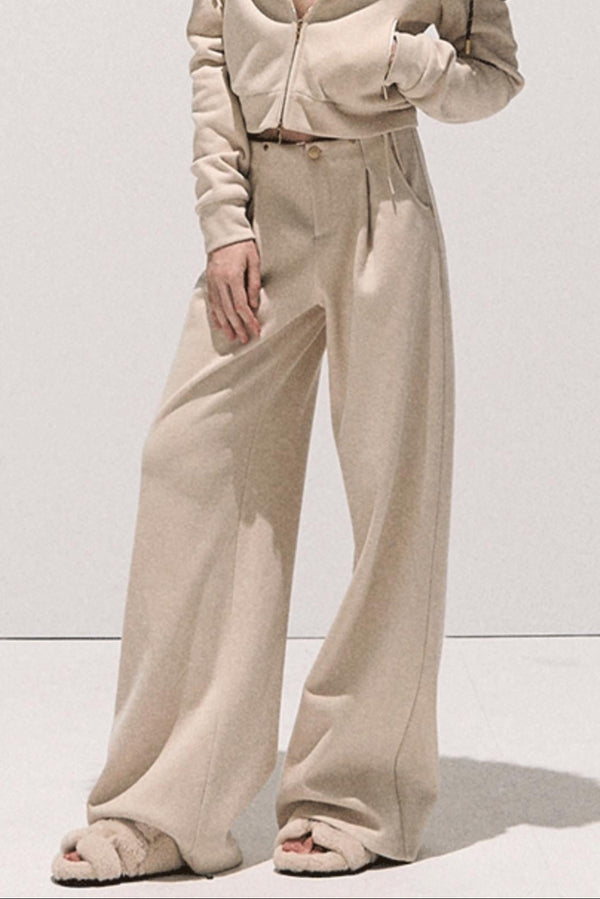 High-Waisted Wool Trousers