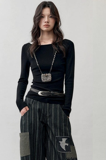 Cloud Yarn Long-sleeved Top