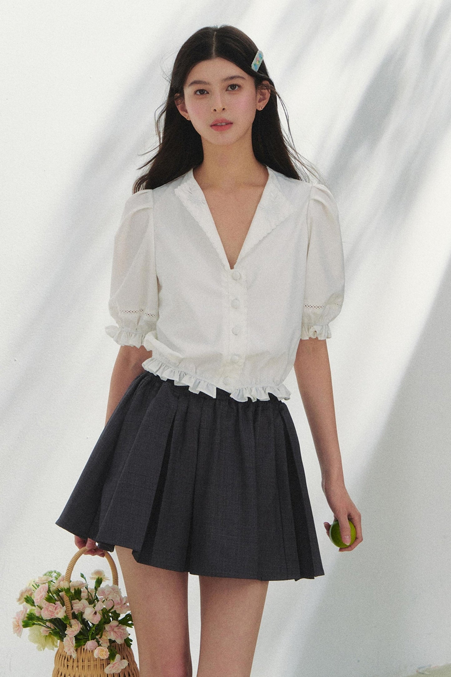 Vintage Embroidered V-Neck Shirt