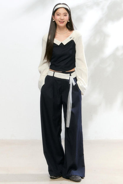 Lace Belted Slacks