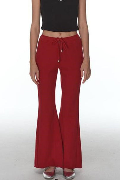 Pink Stretchy Casual Pants