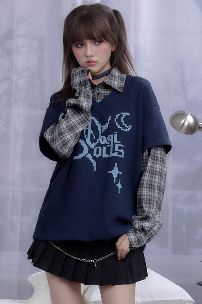 Navy Blue Fighting Spirit Top