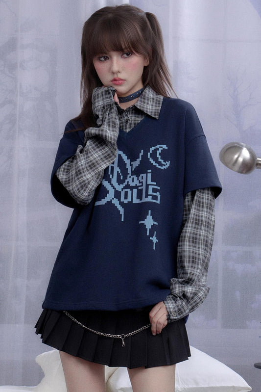 Navy Blue Fighting Spirit Top