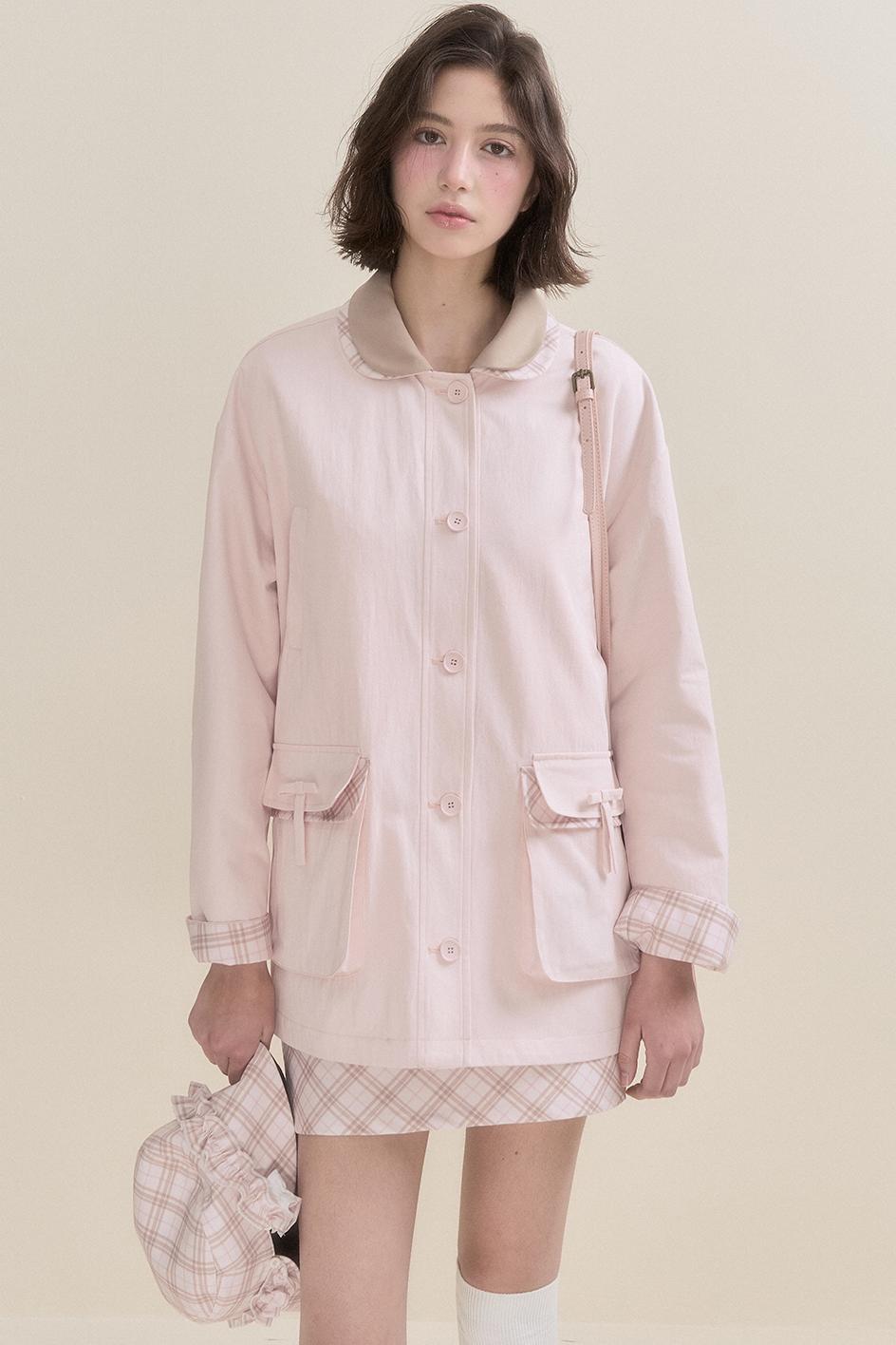 Pink Reversible Trench Jacket