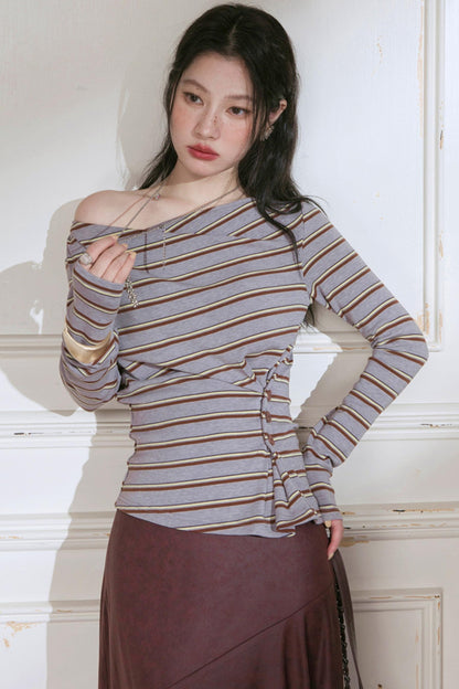 Soft Striped Knitted T-Shirt
