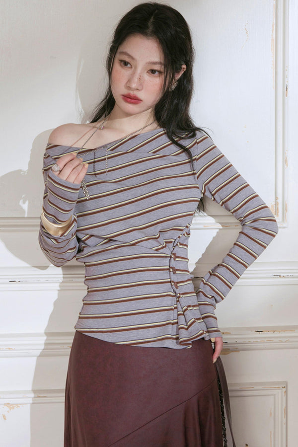 Soft Striped Knitted T-Shirt
