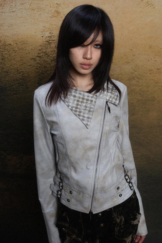 Punk Asymmetric Leather Jacket