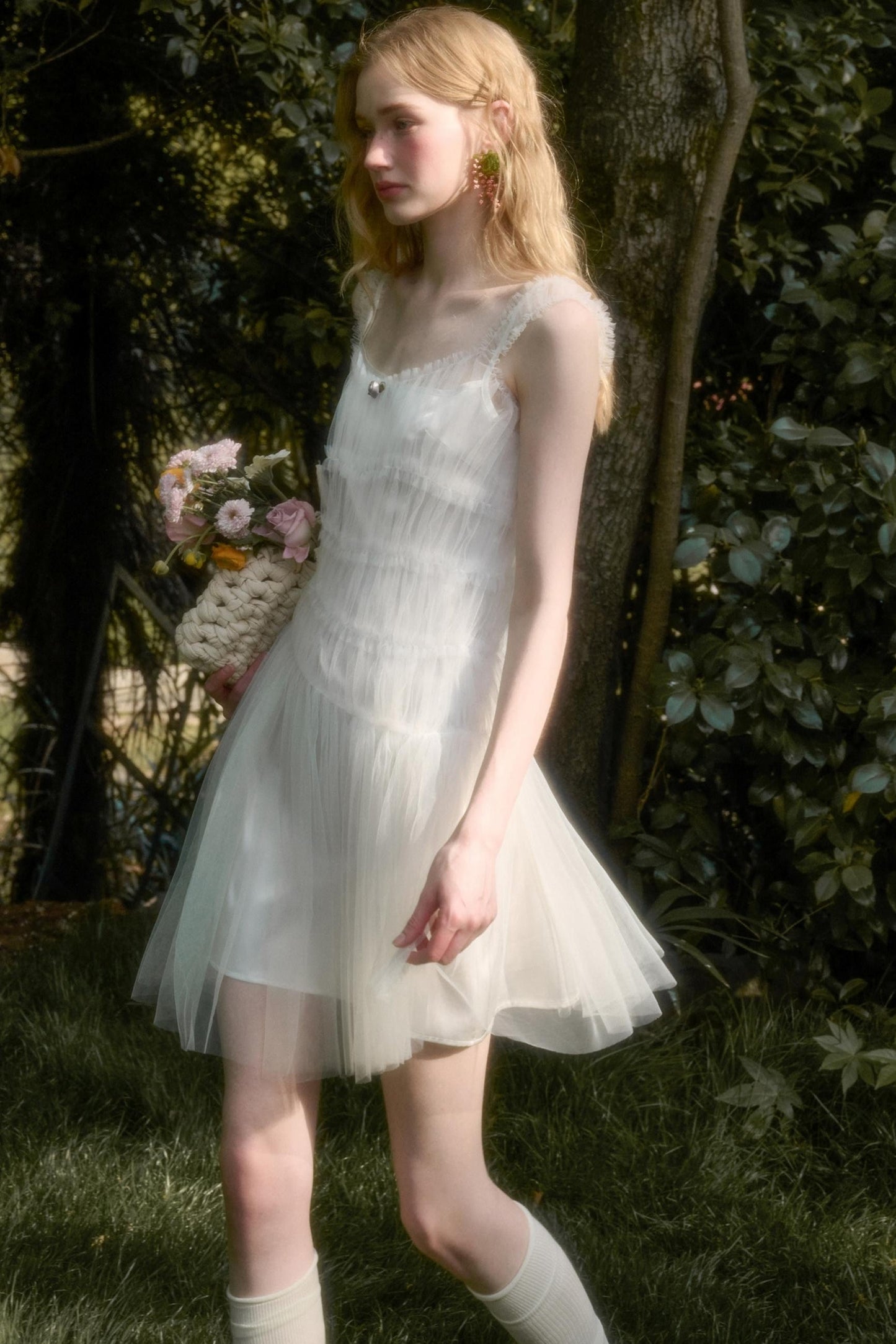 Fluffy Summer Halter Dress