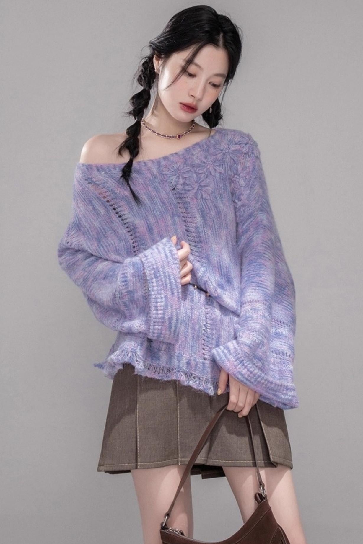 Mist Floral Wool Pullover Top