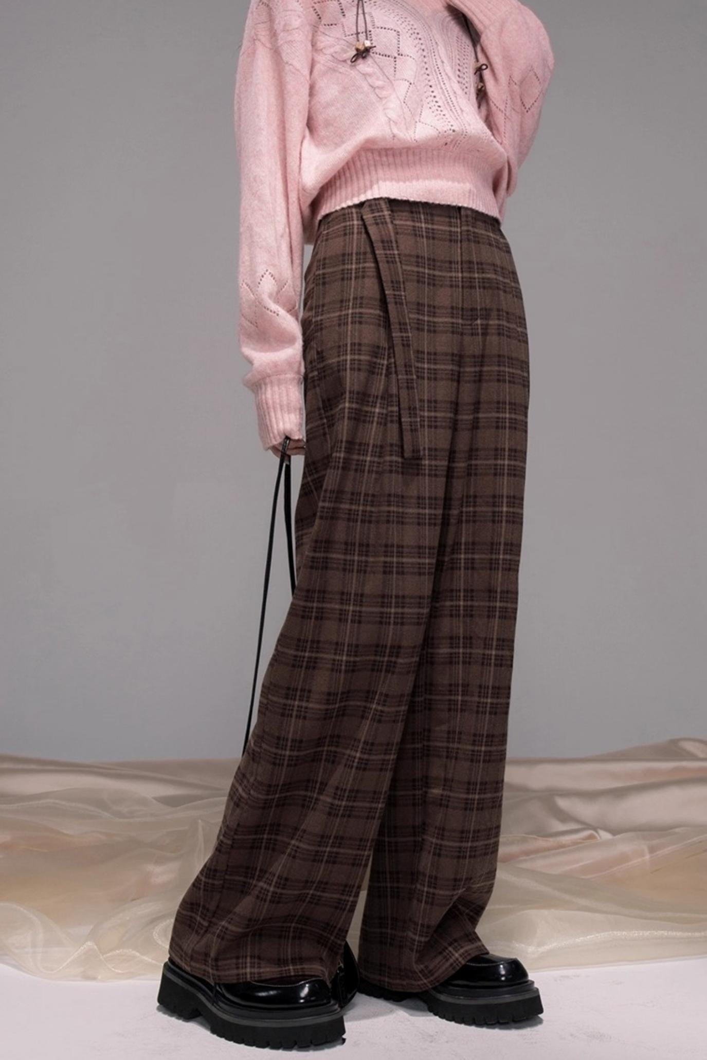 Mocha Brown Wide-leg Slacks