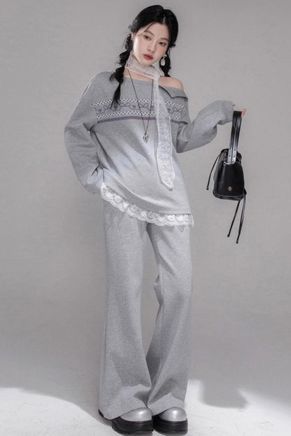 Purple Printed Top & Pants Set