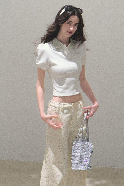 Sunset Diamond Polo Top