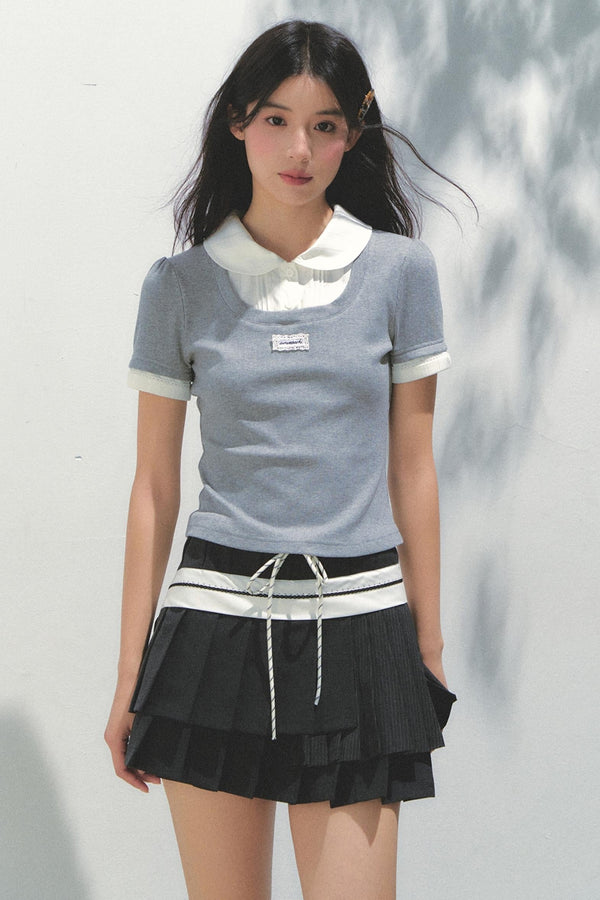 Casual Patchwork Knit Tee