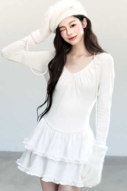 Ballet V-Neck Knit Dress